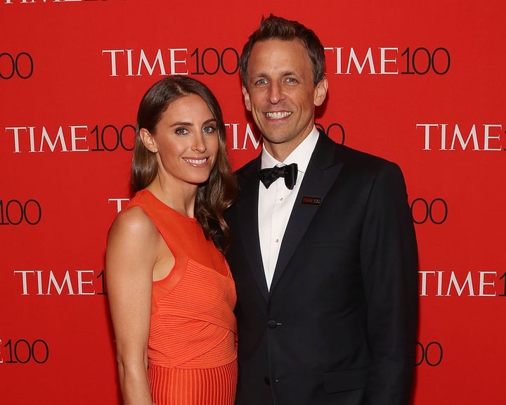 Seth Meyers' wife Alexi gave birth to their son on Sunday, March 27.