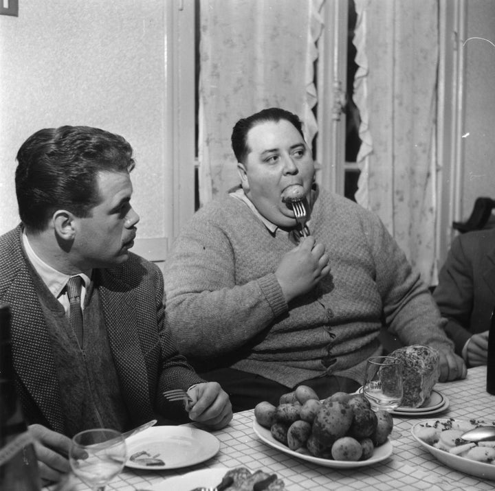 Jean Jumel, a member of Les Cent Kilos, a club for overweight men based in France, weighed about 352 pounds and had a 64-inch waist in 1956. The club, according to Getty, "aimed to increase public tolerance of obesity."