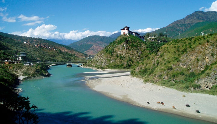 A view of Bhutan's Wangdue Phodrang Dzong.