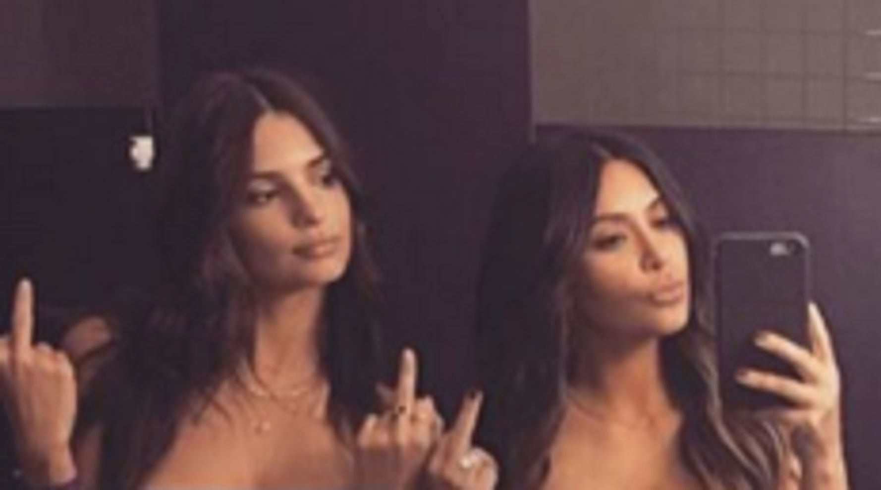 Kim Kardashian And Emily Ratajkowski Are Back With A Topless Pic.