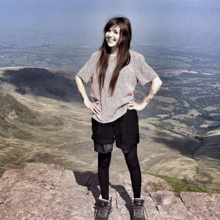 Sara Albone on top of Brecon Beacons mountain range