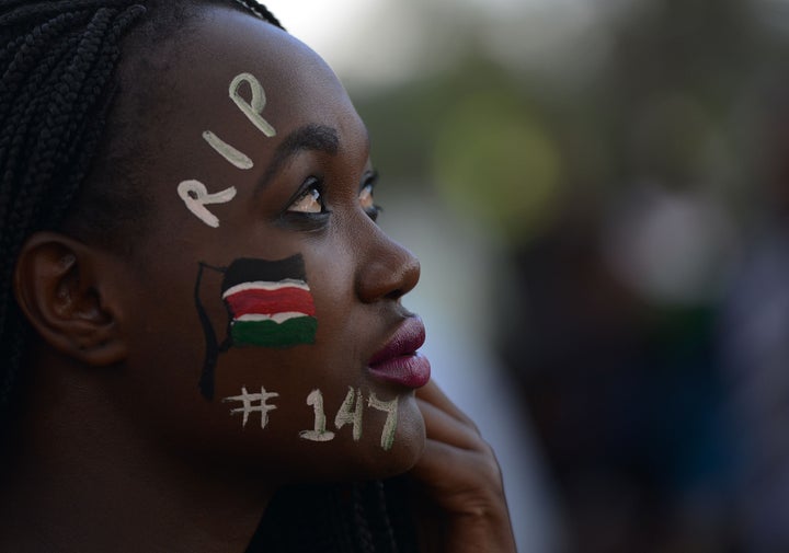 A woman attends a concert in honor of the victims of the al Shabab attack on Kenya's Garissa University last year.