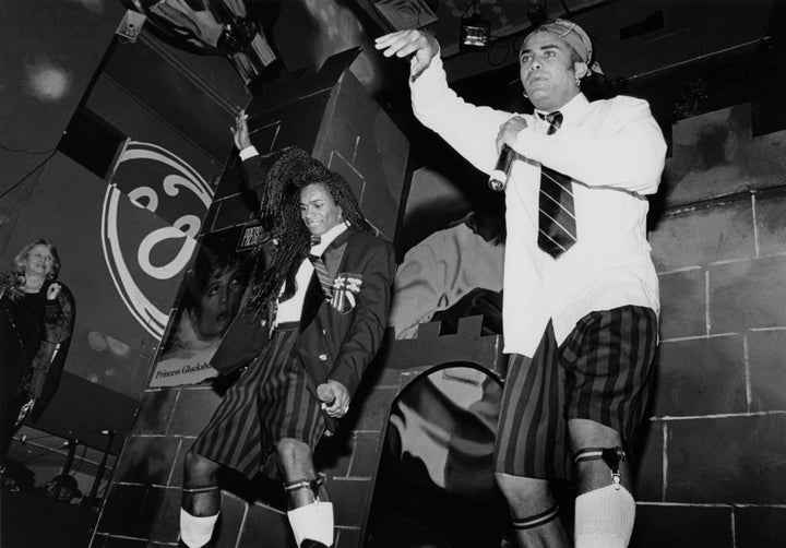 Milli Vanilli perform live in the 1990s in New York City, New York.