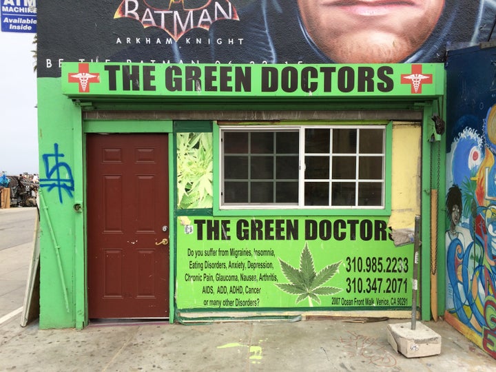 Green Doctors, writing authorizations for medical marijuana, Venice Beach, CA, July 3, 2015