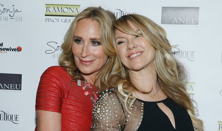 Sonja Morgan and Ramona Singer attend 'The Real Housewives of New York City' season 8 premiere party at Beautique on March 29