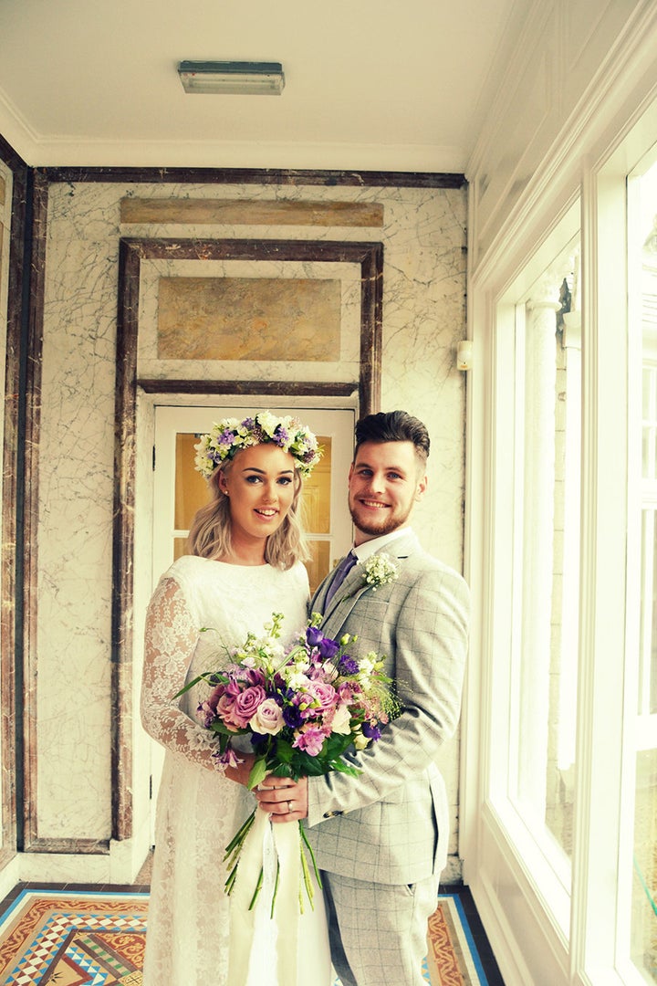 Connie Bell's grandma's wedding dress fit her like a glove.