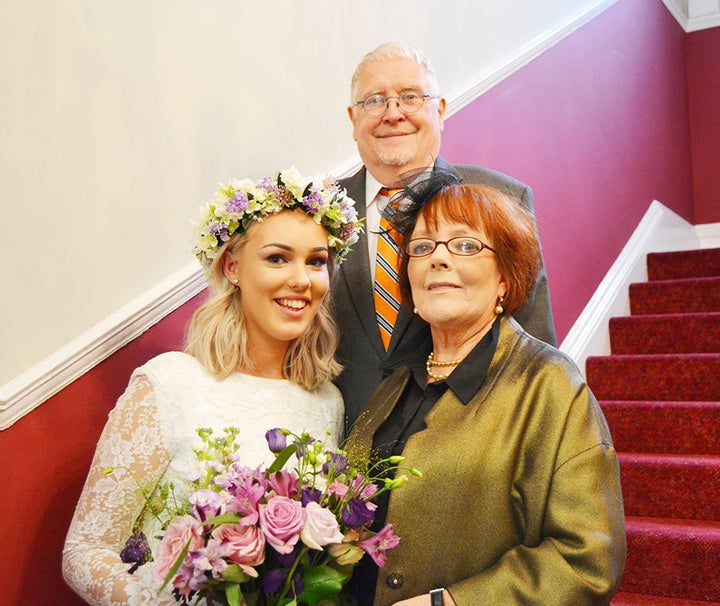 Connie and her grandparents Margaret and Michael.