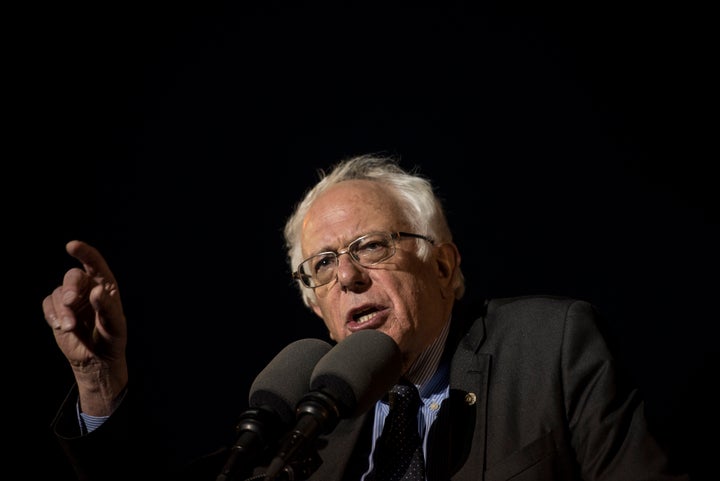 Sen. Bernie Sanders (I-Vt.) speaks at a rally in the Bronx on March 31. Sanders has criticized a bill he believes would take freedoms from Puerto Rico ahead of New York's presidential primary on April 19.