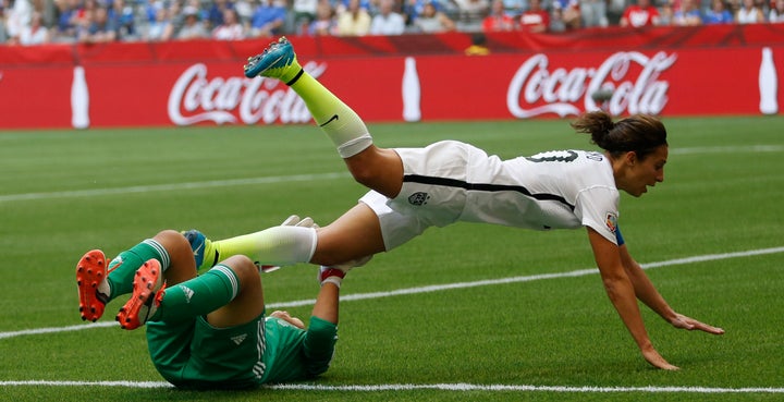 Exclusive image of the author, on the internet today. (But this is actually a photo of Carli Lloyd.)