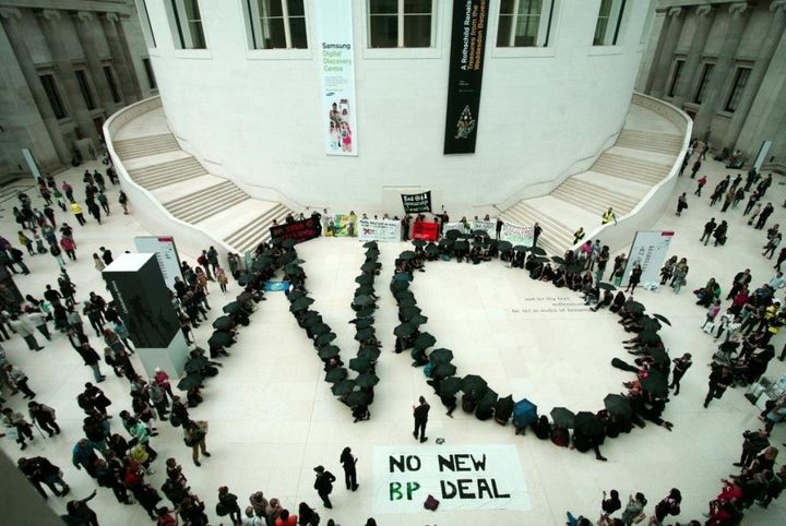 An anti-BP protest led by the group Art Not Oil at the British Museum last September.