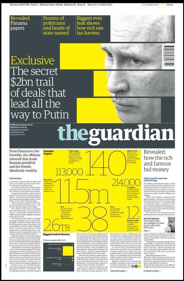 The Guardian front page