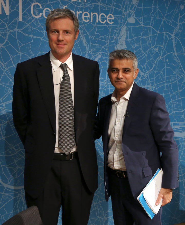 <strong>Young people have said that neither Zac Goldsmith (left) or Sadiq Khan (right) inspired them to register to vote</strong>