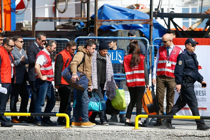 Under the pact, Turkey agreed to take back all migrants and refugees who enter Greece illegally, including Syrians. The