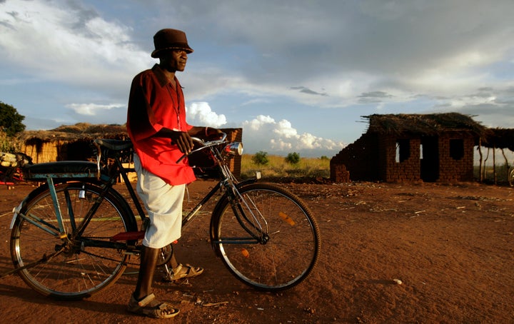 The Mchinji road in Malawi. Many residents use bicycles to get around.