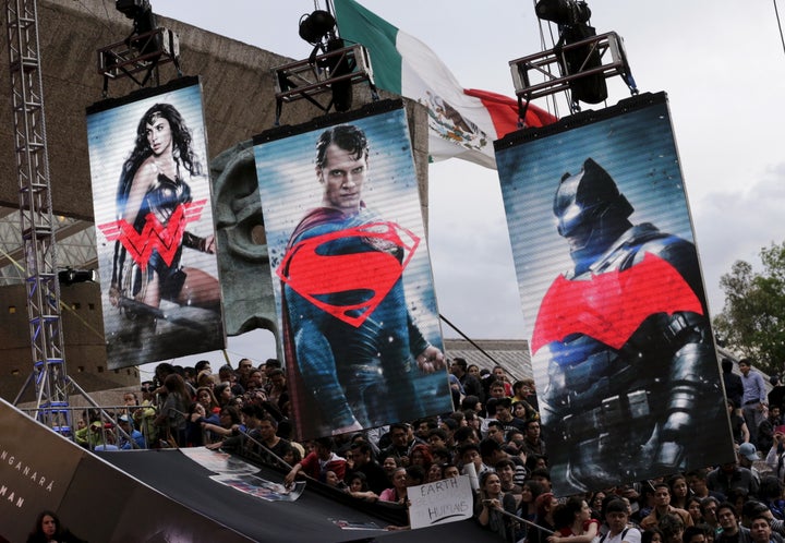 Fans wait for the arrival of cast members of the movie "Batman v Superman: Dawn Of Justice" in Mexico City, Mexico, March 19,