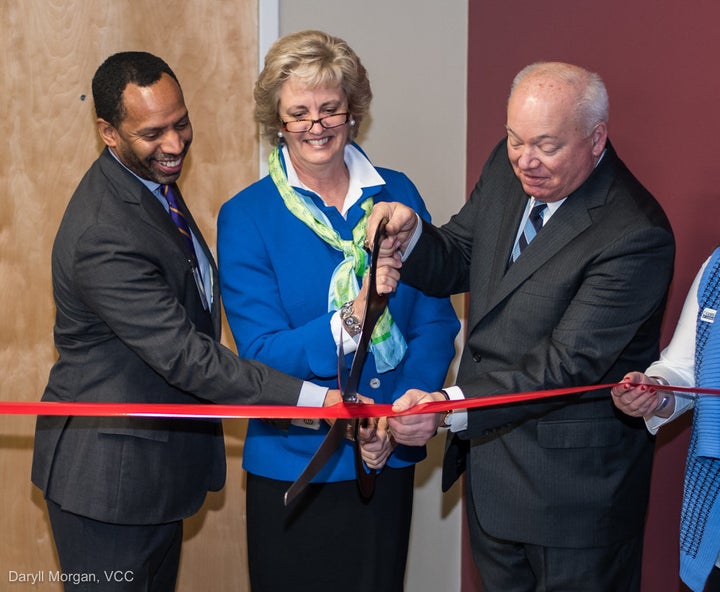 Virginia Community Capital President and CEO Jane Henderson opens the bank's Norfolk office in January 2016.