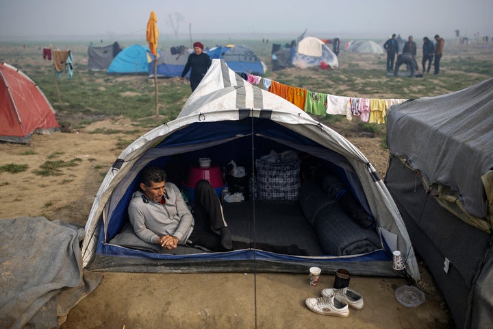 Conditions have been worsening at the makeshift camp for migrants and refugees at the Greek-Macedonian border near the v