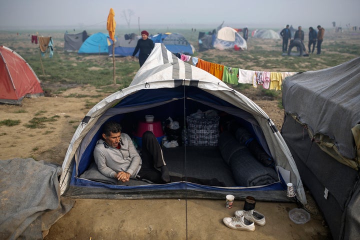 Conditions have been worsening at the makeshift camp for migrants and refugees at the Greek-Macedonian border near the village of Idomeni, Greece.