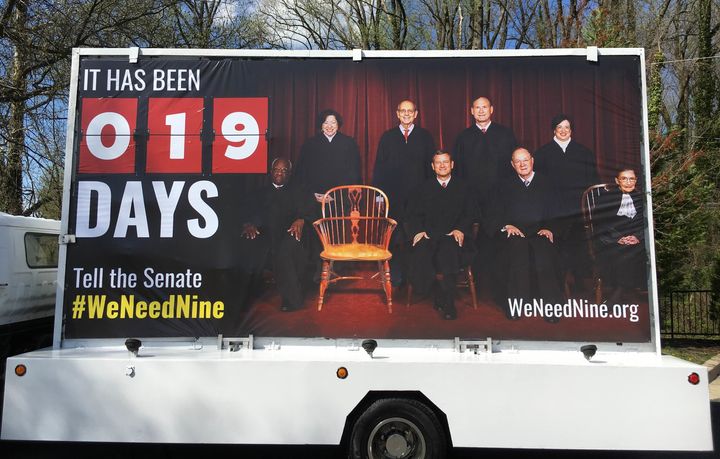 The billboard truck will drive by the Supreme Court Tuesday morning.