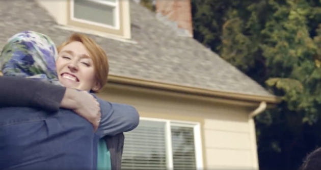 Two women are seen embracing outside of their homes in Honey Maid's latest ad, which is focused on cultural...