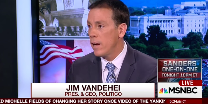 Jim VandeHei made one of his last appearances as Politico president last week on MSNBC's "Morning Joe."