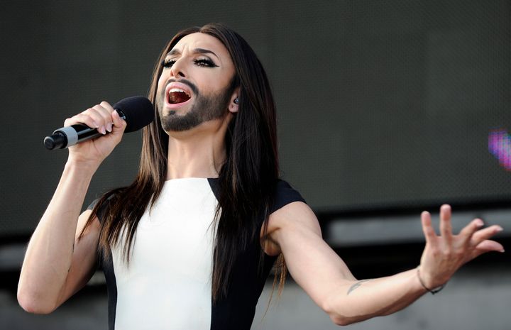 <strong>Austrian singer and Eurovision Song Contest winner Conchita Wurst performing in Vienna</strong>