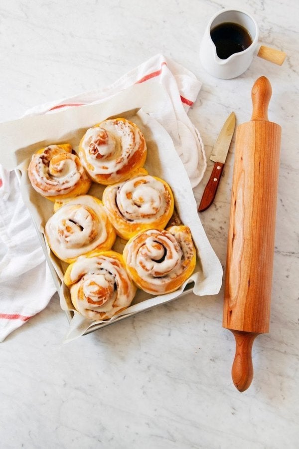 Get the Brown Butter Pumpkin Rolls With Creme Fraîche Frosting recipe from Hummingbird High.