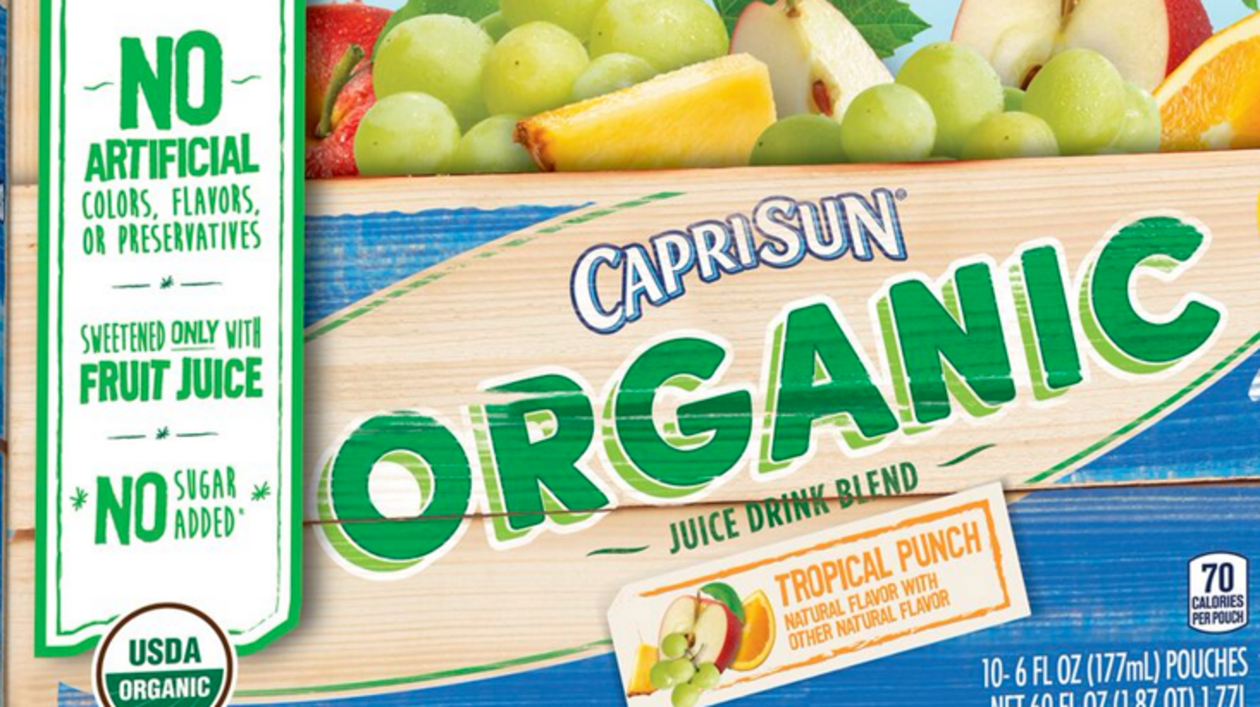 Capri sun organic fruit punch nutrition label