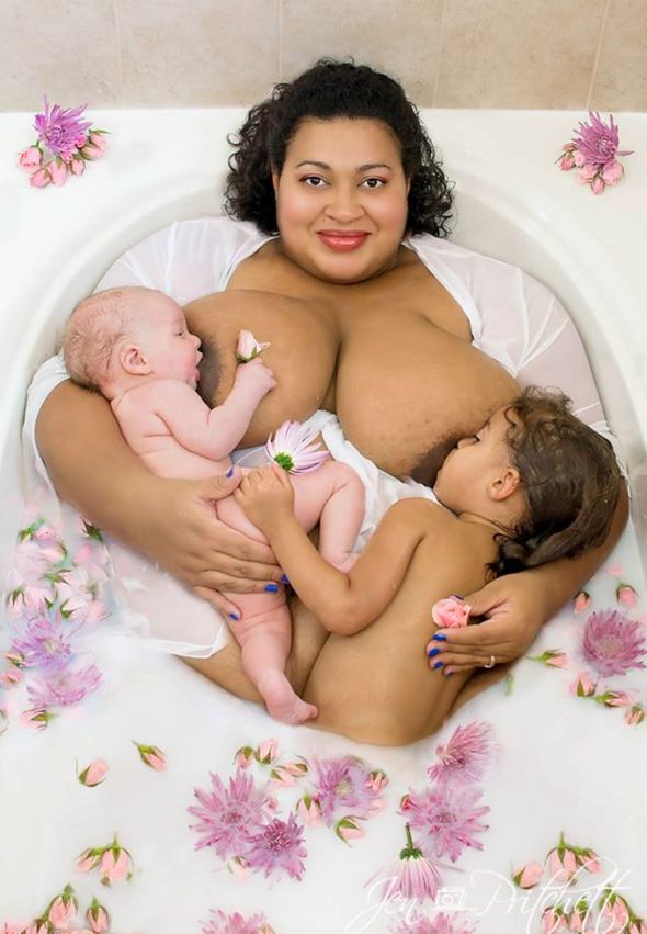 The breastfeeding photo that sparked negative comments online - which have now been deleted