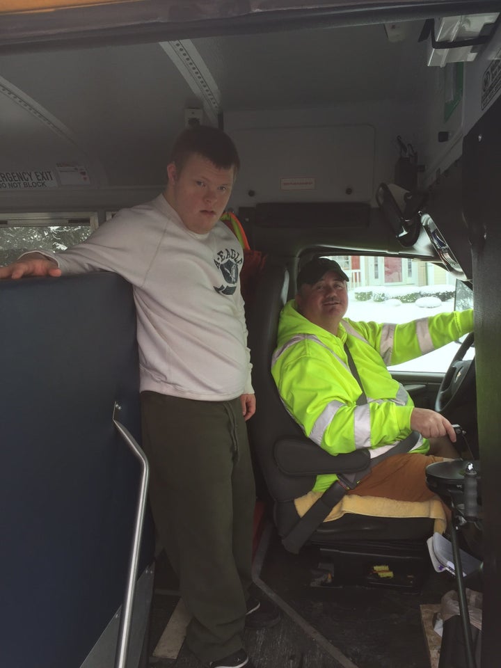 Ty with Reynolds on the school bus.