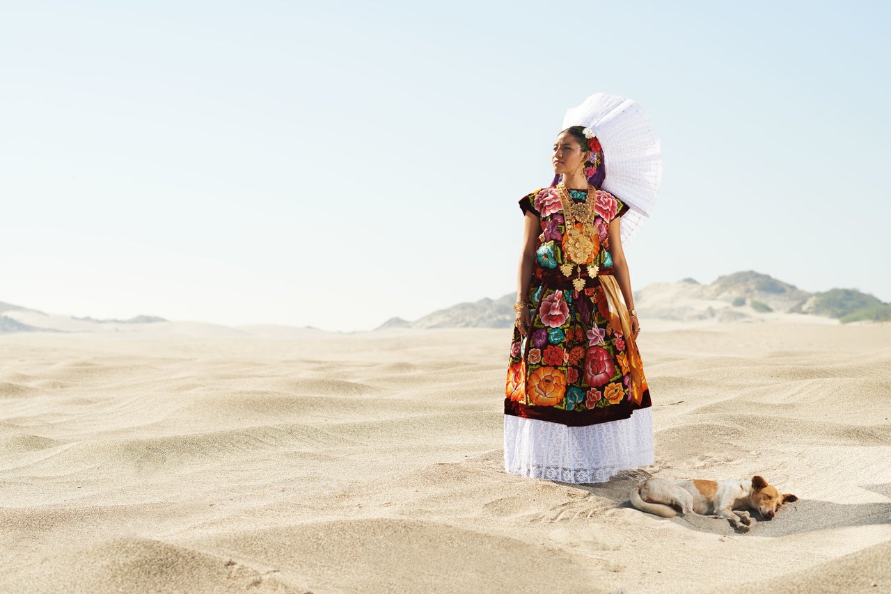 Huerta says this photo of a Tehuana woman and a dog is one of his favorites. "We traveled about 8 kilometers on a dirt road that took us to the sea, when we finally arrived we walked toward some sand dunes I saw in the distance. On the way there a dog began following us," he said. "As soon as we stopped the dog got close to her and laid down next to her, finding the shade she made with the sun."