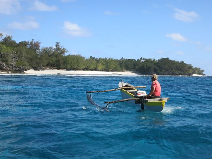 A fisherman off the coast of the Austral Islands.