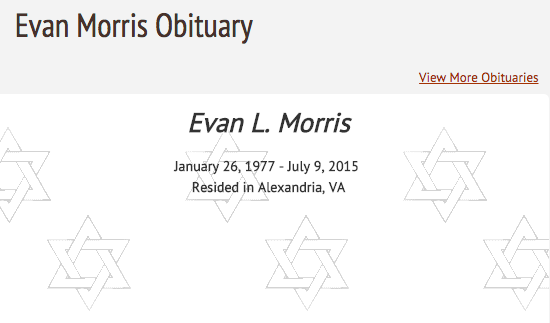 Evan Morris' obituary.