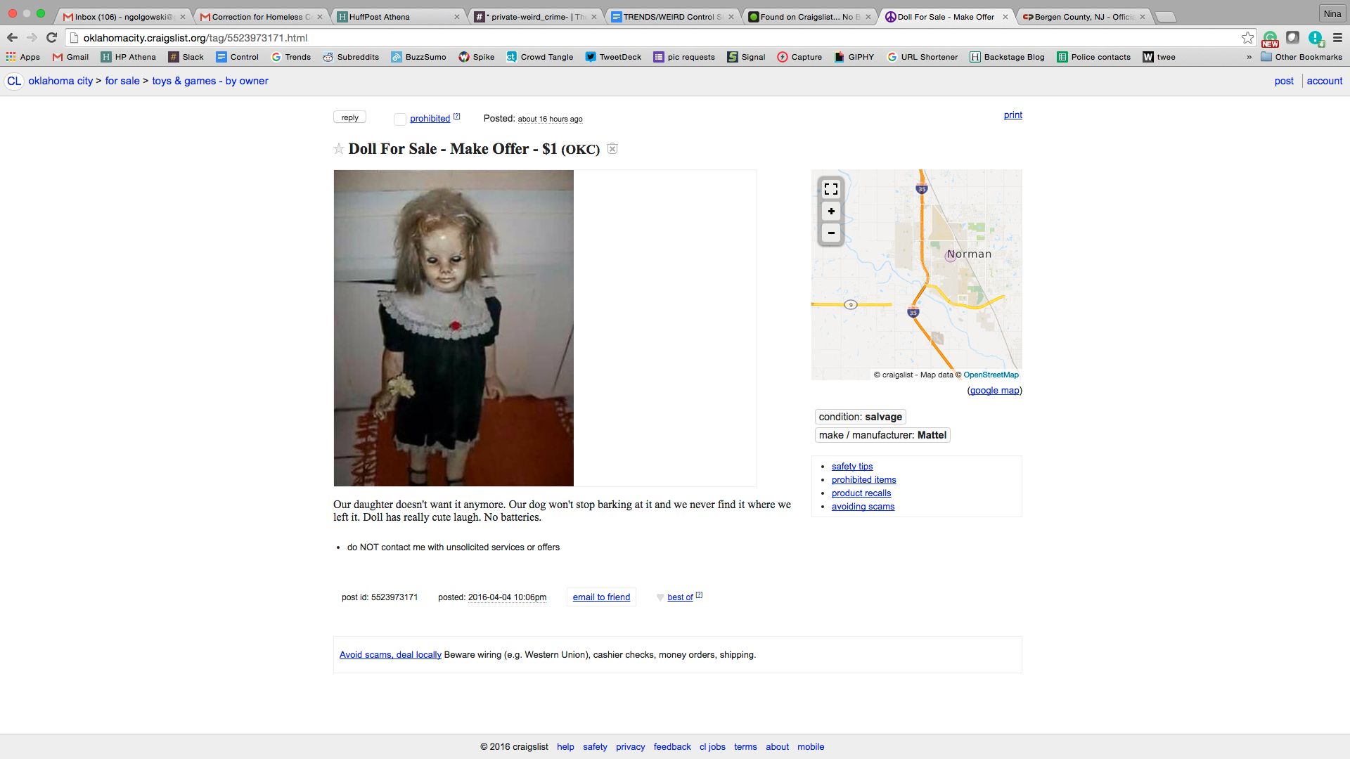 weird dolls for sale