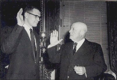 House Speaker Sam Rayburn swears in 29-year-old John Dingell Jr. on Dec. 13, 1955.