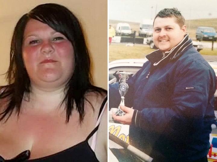 Jo and Dave before losing weight.
