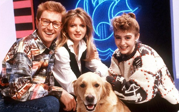 Mark Curry with his 'Blue Peter' teammates Caron Keating and Yvette Fielding