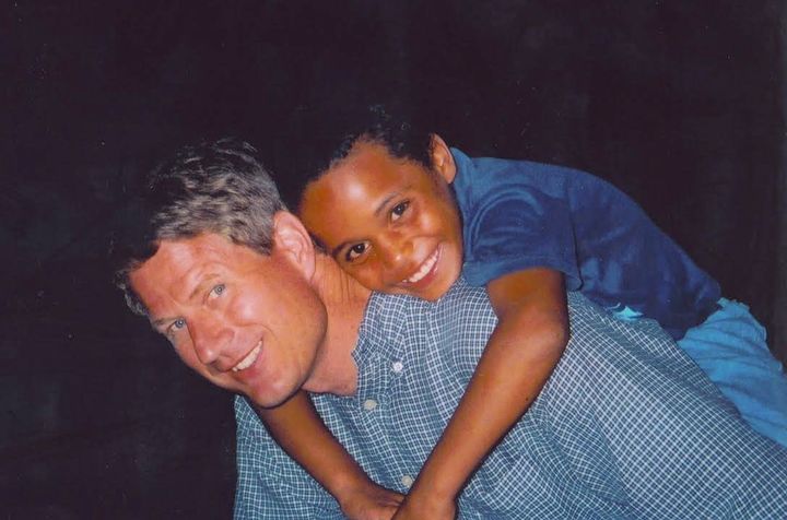 Kelvin with John Lewis during a trip to Mozambique. 