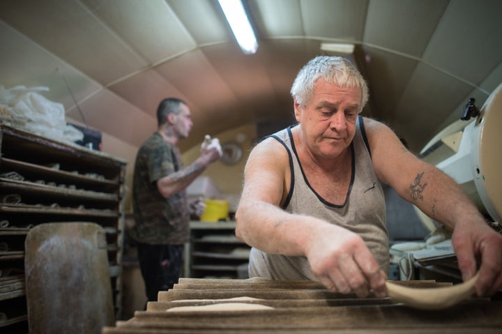 Michel Flamant (R) and Jérôme Aucant (L) working together.