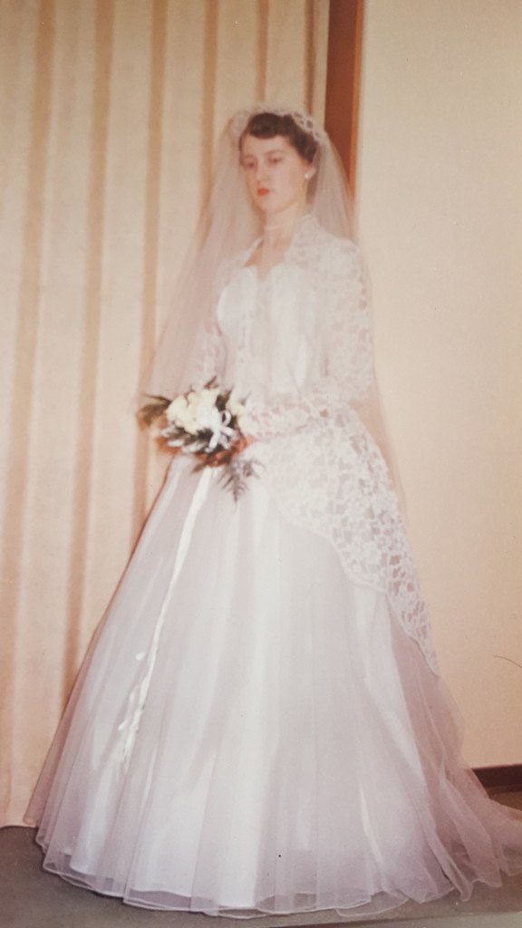 Phyllis Jo Raymond originally wore the dress in the 1950s.