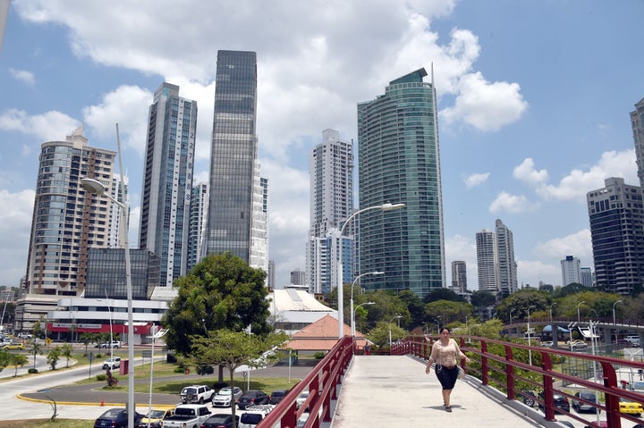 View of buildings in Panama City on April 4, 2016. A massive leak -coming from Mossack Fonseca- of 11.5 million tax documents on Sunday exposed the secret offshore dealings of aides to Russian president Vladimir Putin, world leaders and celebrities including Barcelona forward Lionel Messi. An investigation into the documents by more than 100 media groups, described as one of the largest such probes in history, revealed the hidden offshore dealings in the assets of around 140 political figures -- including 12 current or former heads of states.