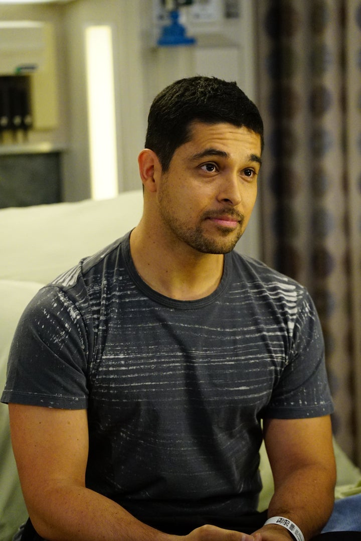 Wilmer Valderrama on the set of "Grey's Anatomy." 