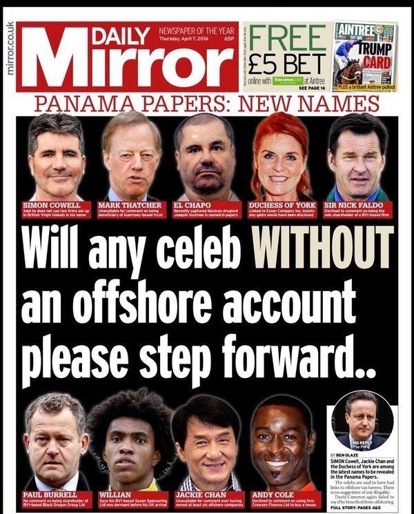 The front page of the Daily Mirror on Thursday.