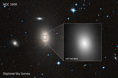 A sky survey of the massive galaxy NGC 1600.