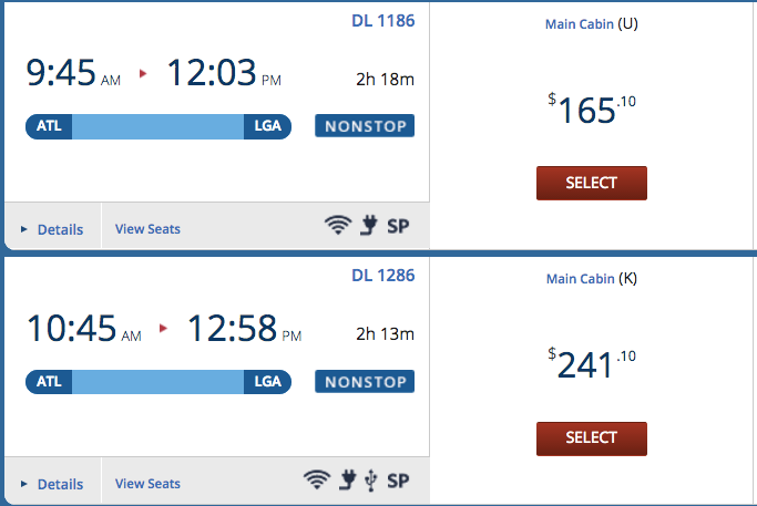 If a traveler chose the earlier flight, the total flight cost would cost even $76 cheaper.