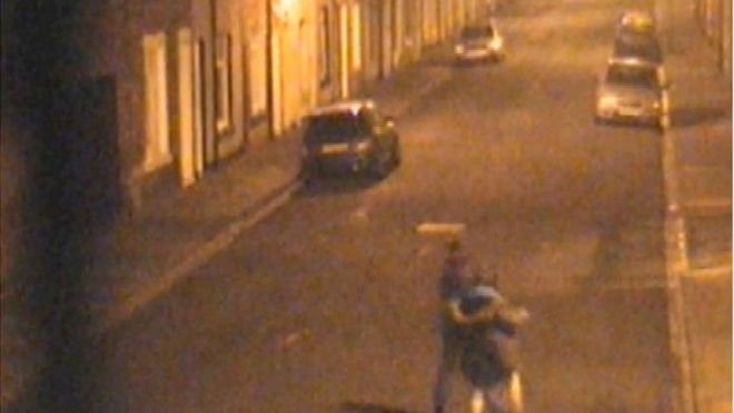 <strong>The two girls are pictured returning to Ms Wrightson's home in the early hours of 9 December, when they went back to continue their attack</strong>