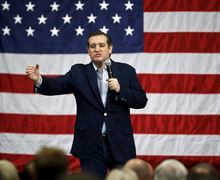 U.S. Republican presidential candidate Ted Cruz speaks during An American Rally at the Hyatt Regency in Green Bay April 3, 2016.