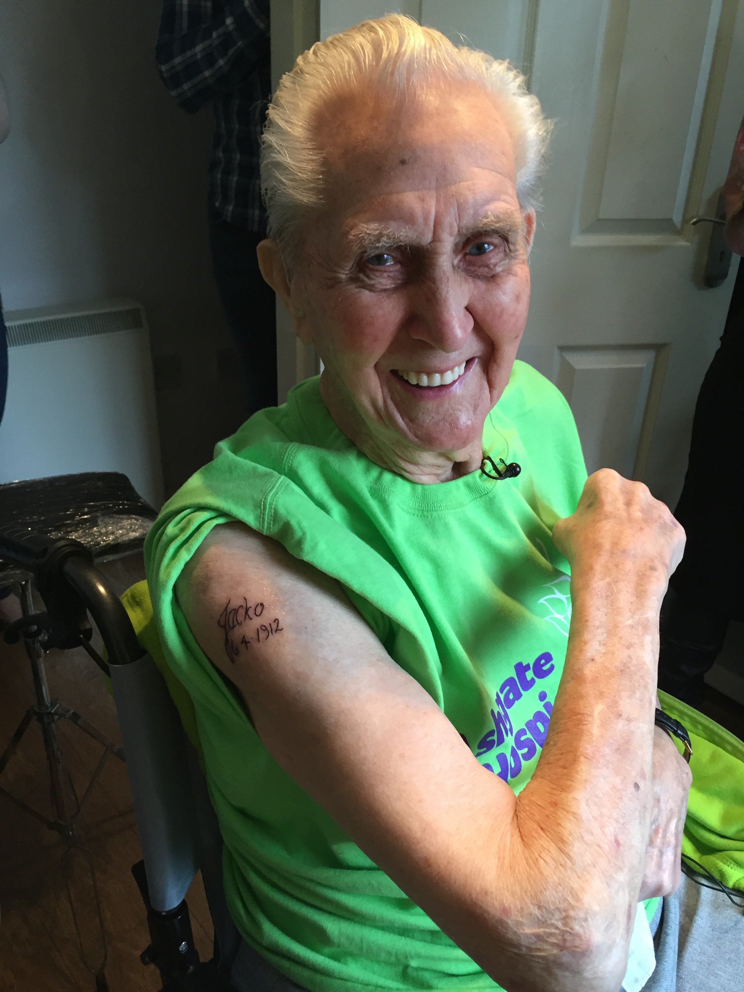 Oldest person to receive their first tattoo Watch as 104yearold man goes  under the needle  Guinness World Records