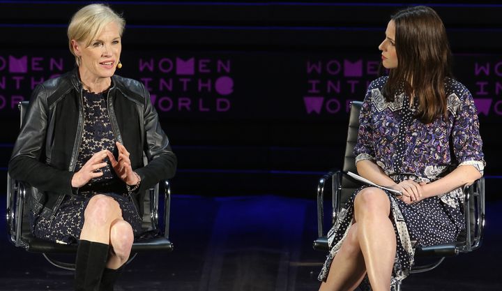 President of Planned Parenthood Cecile Richards talks to Alicia Menendez at Tina Brown's 7th Annual Women In The World Summit.