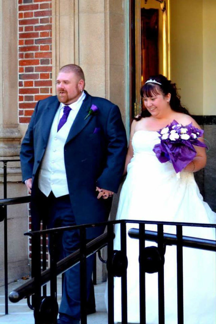 Dave and Gemma on their wedding day. 